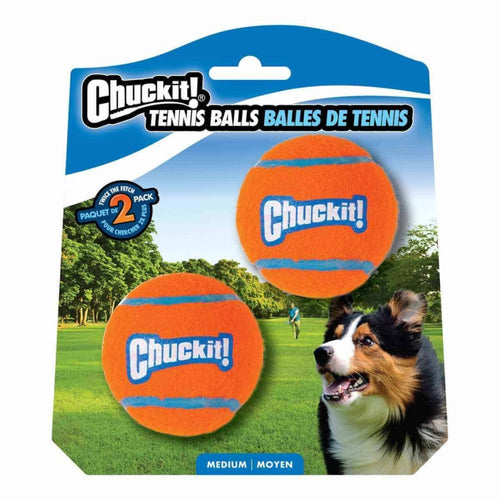 Chuckit! Tennis Ball – Medium, Orange (2-Pack) – High-Bounce Fetch Toy for Dogs