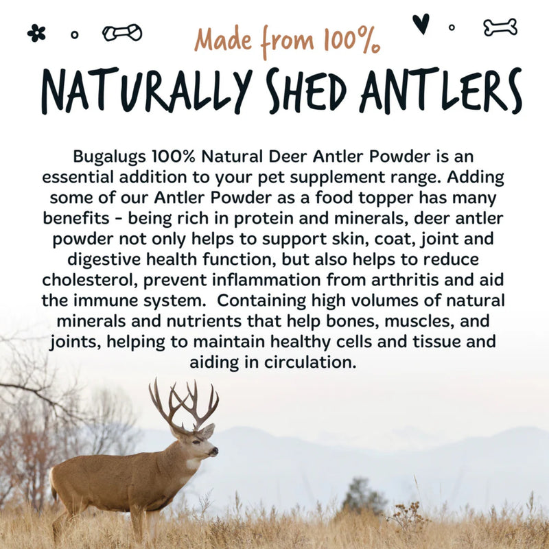 Load image into Gallery viewer, Bugalugs Deer Antlers Supplement for Dogs – 70g

