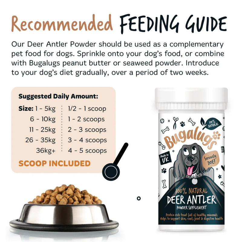 Load image into Gallery viewer, Bugalugs Deer Antlers Supplement for Dogs – 70g
