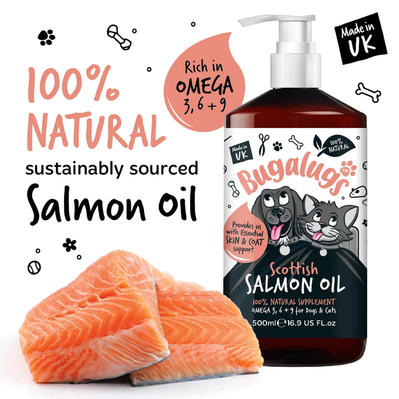 Load image into Gallery viewer, Bugalugs Scottish Salmon Oil for Dogs &amp; Cats 500ml
