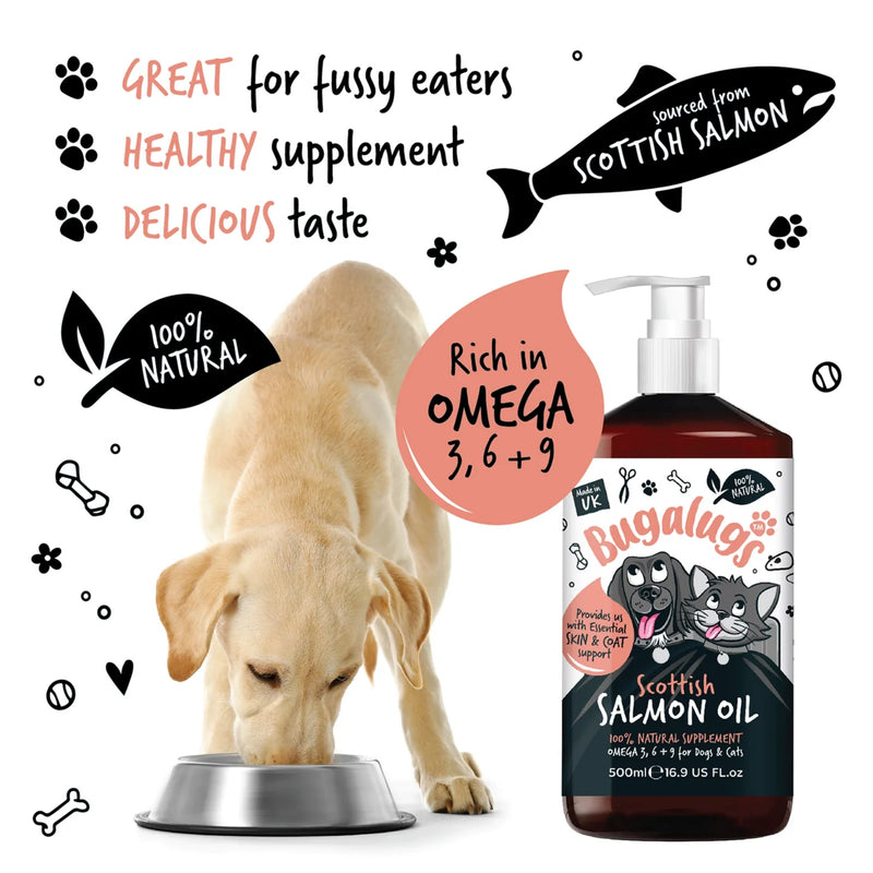 Load image into Gallery viewer, Bugalugs Scottish Salmon Oil for Dogs &amp; Cats 500ml
