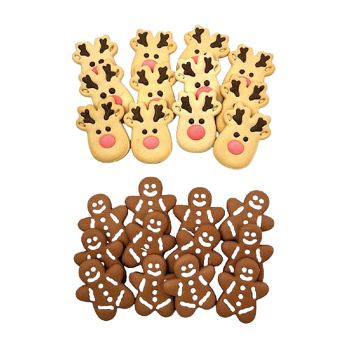 Happy Pet Reindeer and Gingerbread Festive Dog Biscuits 24 Pack