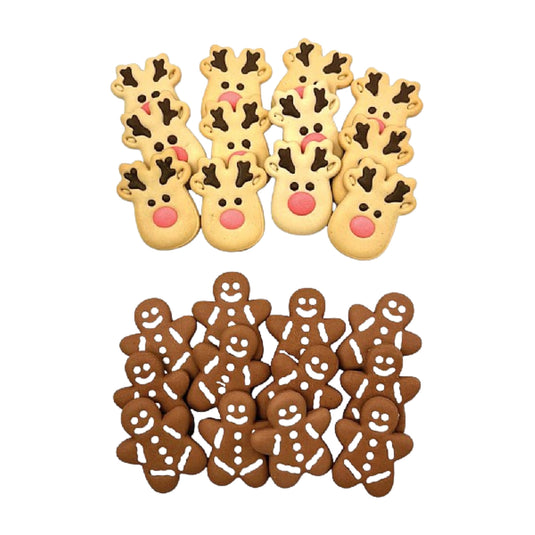 Happy Pet Reindeer and Gingerbread Festive Dog Biscuits 24 Pack