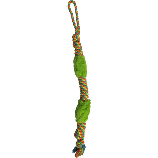 Hem & Boo Tough & Tug Rope with Fur – Strong Interactive Dog Toy (76cm)