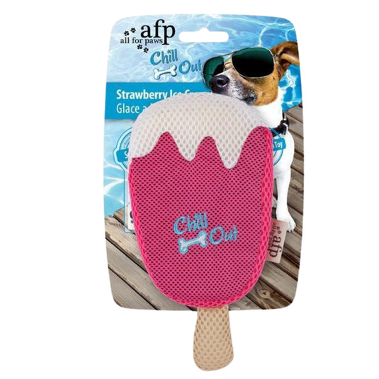 All For Paws Chill Out Strawberry Ice Cream – Cooling Dog Chew Toy