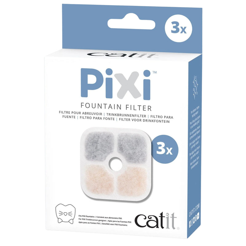 Load image into Gallery viewer, &quot;Catit PIXI Fountain Filter 3 Pack – Triple-action replacement filters for clean, fresh cat drinking water.&quot;
