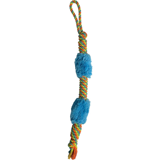 Hem & Boo Tough & Tug Rope with Fur – Strong Interactive Dog Toy (76cm)