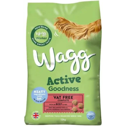 Wagg Active Goodness Beef 12kg – Dry Dog Food for Active and Working Dogs