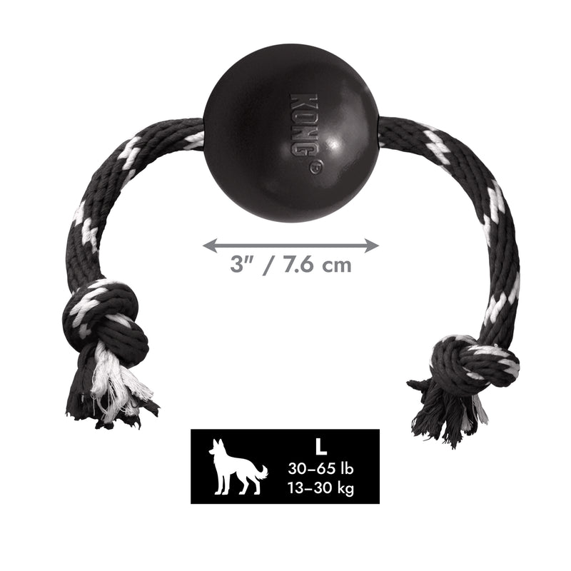 Load image into Gallery viewer, KONG Extreme Ball with Rope – Tough Fetch &amp; Chew Toy for Power Chewers
