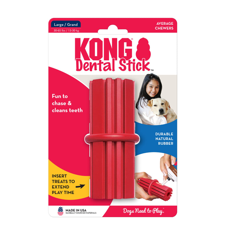 Load image into Gallery viewer, KONG Dental Stick Large dog chew toy with teeth-cleaning ridges
