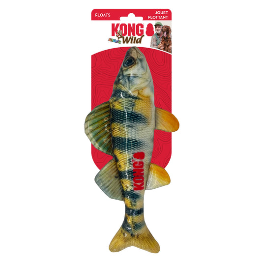 KONG Wild Shieldz Perch fish-shaped floating dog toy for water retrieval