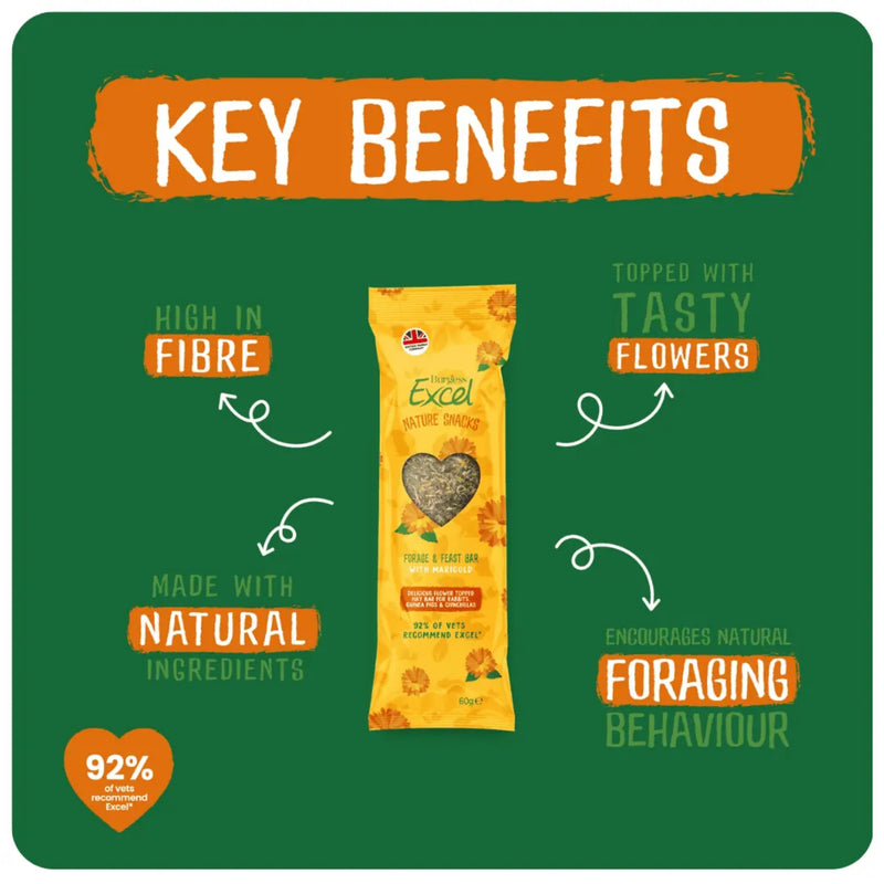 Load image into Gallery viewer, Burgess Excel Forage and Feast Hay Bar with Marigold for Rabbits, Guinea Pigs, and Chinchillas
