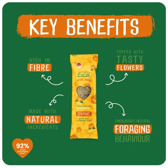 Burgess Excel Forage and Feast Hay Bar with Marigold for Rabbits, Guinea Pigs, and Chinchillas