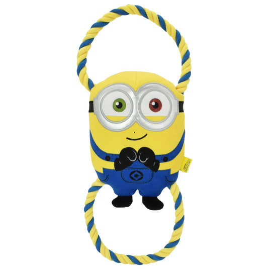 Minions Bob Plush & Rope Double Tug Large – Tough & Soft Tug Toy for Big Dogs