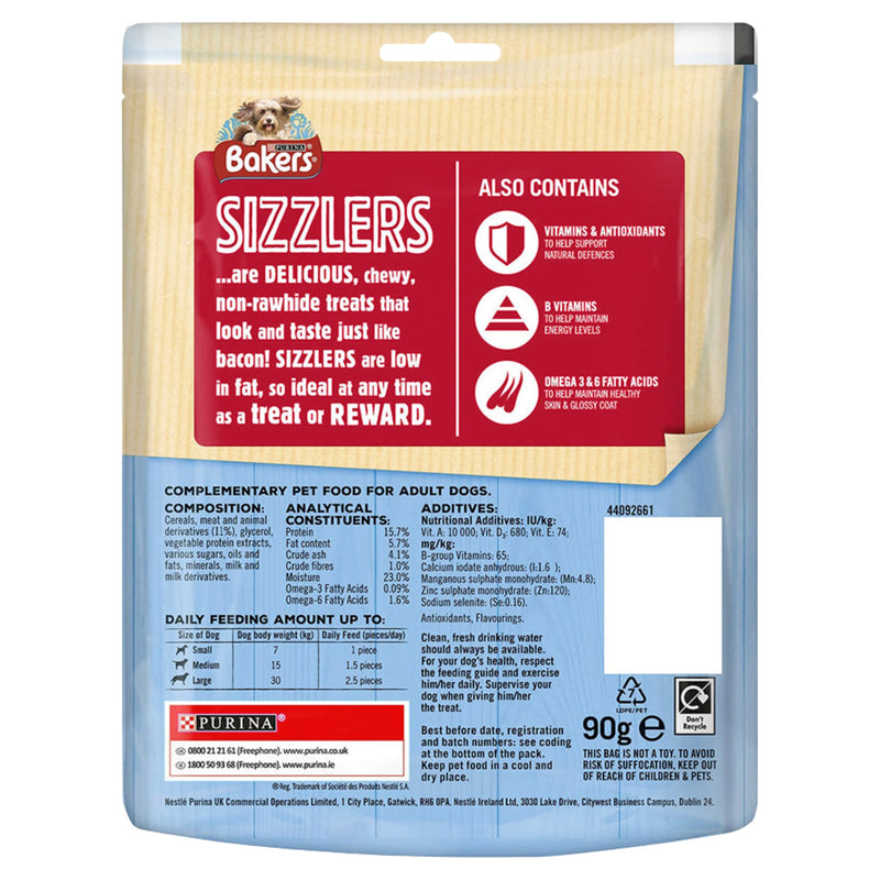 Load image into Gallery viewer, Bakers Bacon Sizzlers 90g – Tasty Bacon Dog Treats
