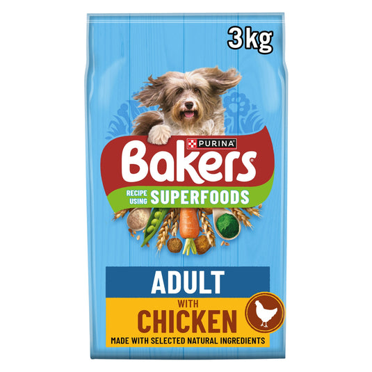 Bakers Complete Chicken & Veg 3kg balanced dry dog food
