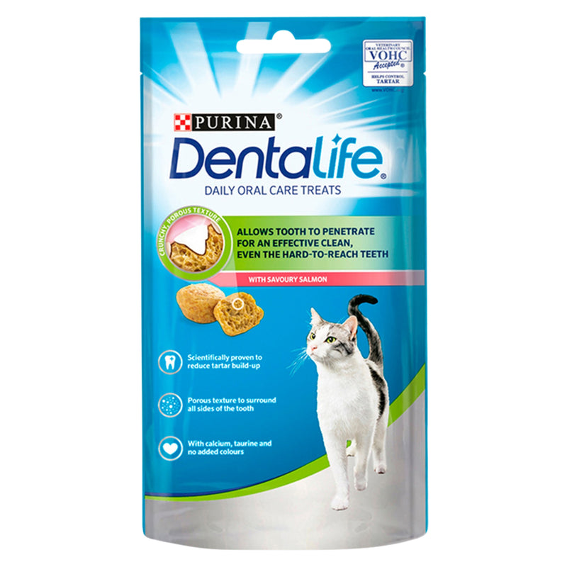 Load image into Gallery viewer, DentaLife daily oral care salmon cat treats 40g pack
