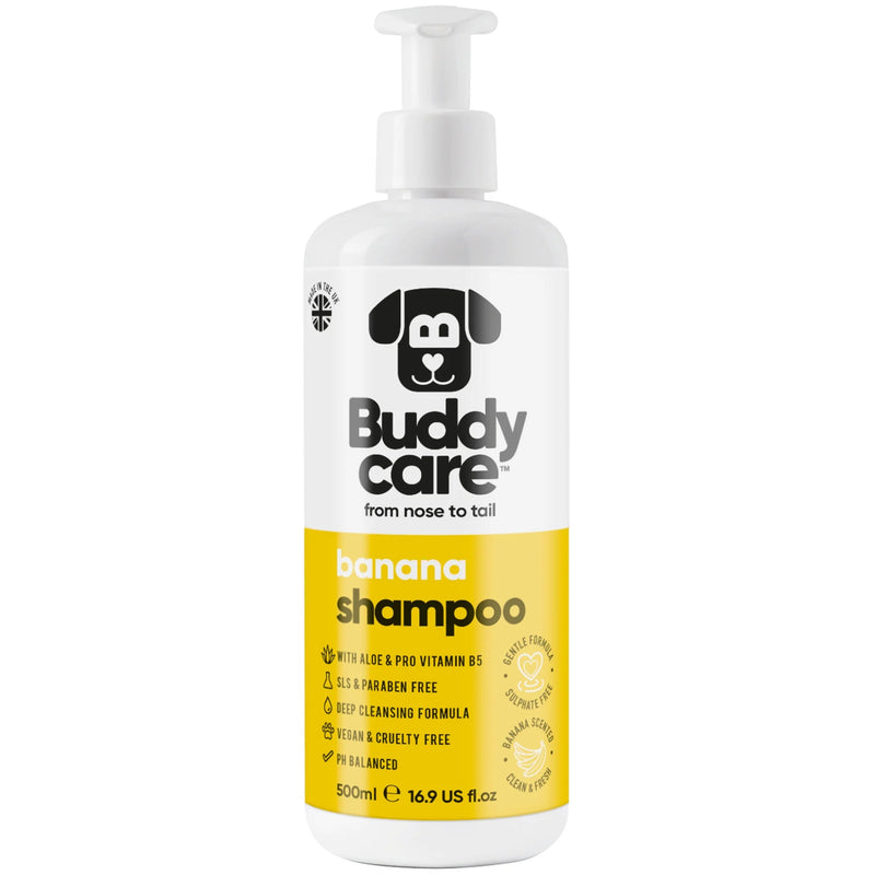 Load image into Gallery viewer, Buddycare Banana Shampoo for Dogs 500ml gentle banana-scented dog shampoo
