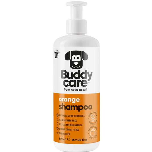Buddycare Orange Shampoo for Dogs 500ml citrus-scented dog shampoo