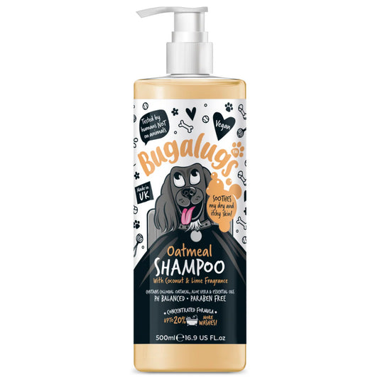 Bugalugs Oatmeal Dog Shampoo 500ml gentle soothing shampoo for dogs