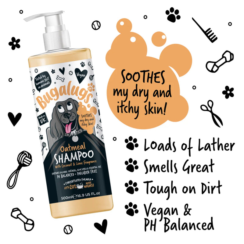 Load image into Gallery viewer, Bugalugs Oatmeal Dog Shampoo 500ml – Gentle &amp; Soothing Coat Care

