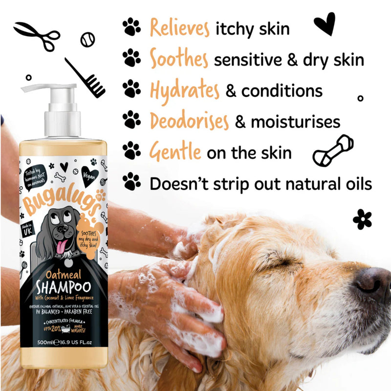 Load image into Gallery viewer, Bugalugs Oatmeal Dog Shampoo 500ml – Gentle &amp; Soothing Coat Care
