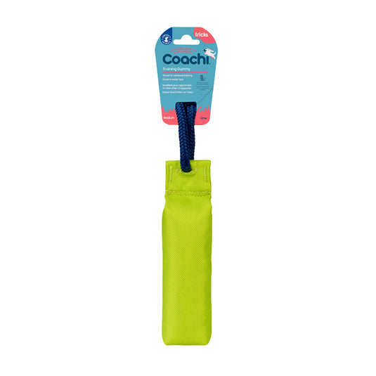 Coachi lime training dummy for dog retrieve and recall training
