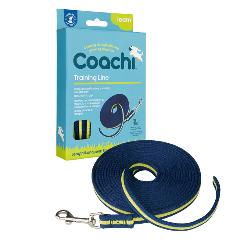 Load image into Gallery viewer, Coachi navy and coral 10m training line for dogs
