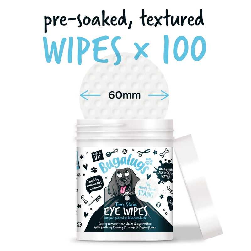 Load image into Gallery viewer, Bugalugs 100 Pre-Soaked Tear Stain Pads – Gentle Eye Cleaning Pads for Dogs
