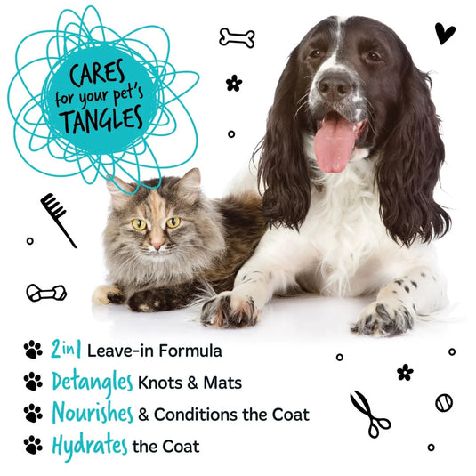 Bugalugs 2 in 1 Detangle & Conditioning Foam Comb Fragrance Free 150ml – Gentle Grooming for Dogs
