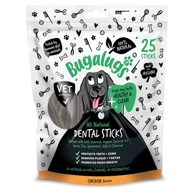 Load image into Gallery viewer, Bugalugs All Natural Chicken Flavour Seaweed Dental Sticks healthy dog chews
