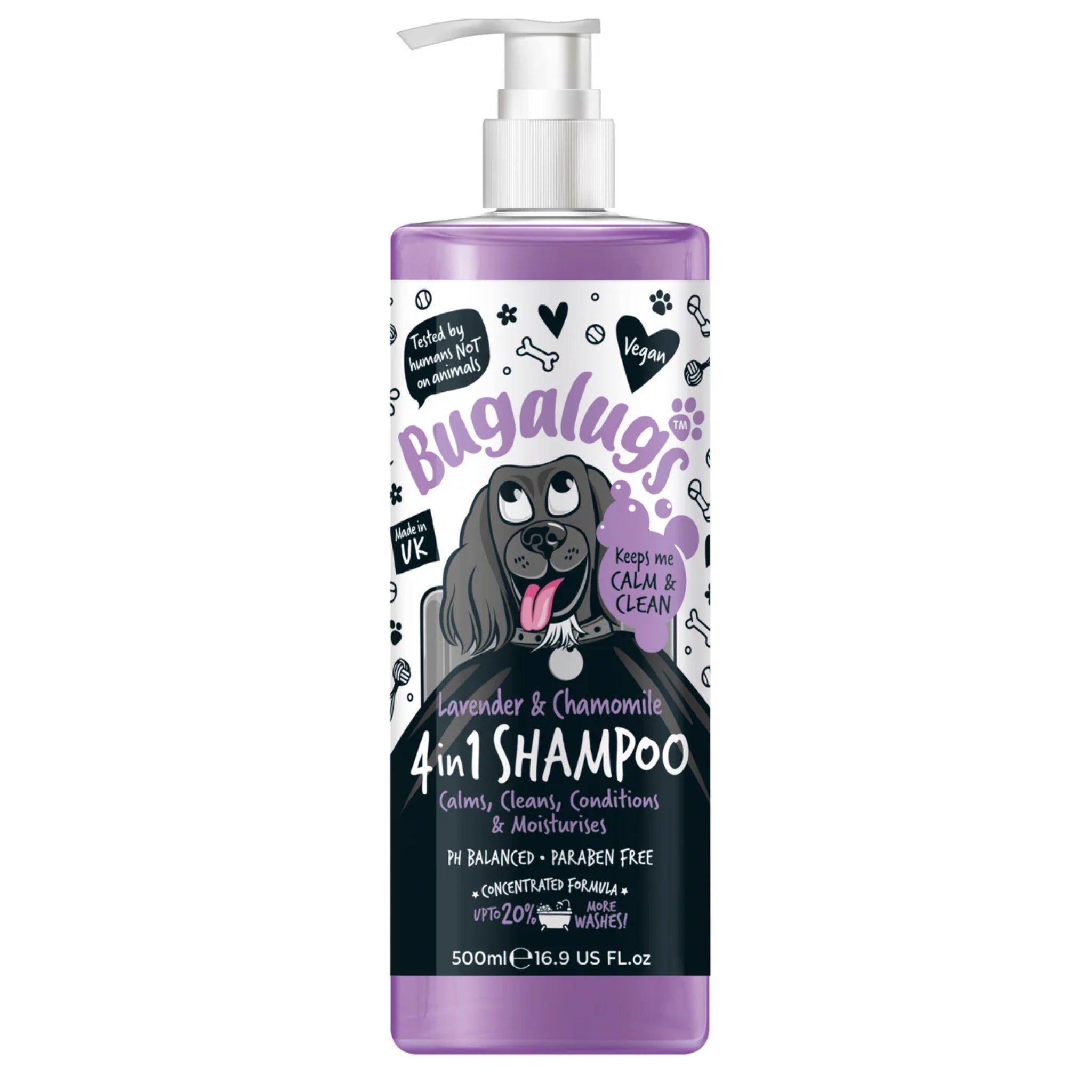 Bugalugs 4 in 1 Lavender & Chamomile Dog Shampoo 500ml – Gentle Cleans ...