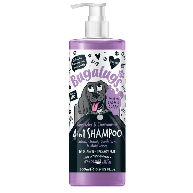 Load image into Gallery viewer, Bugalugs 4 in 1 Lavender &amp; Chamomile Dog Shampoo 500ml gentle cleansing and conditioning for dogs
