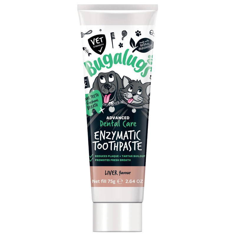 Load image into Gallery viewer, Bugalugs Advanced Enzymatic Toothpaste – Liver Flavour 75g for Dogs &amp; Cats
