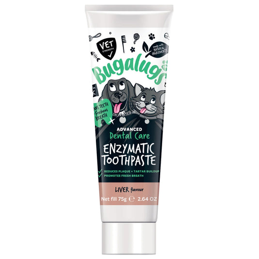 Bugalugs Advanced Enzymatic Toothpaste – Liver Flavour 75g for Dogs & Cats