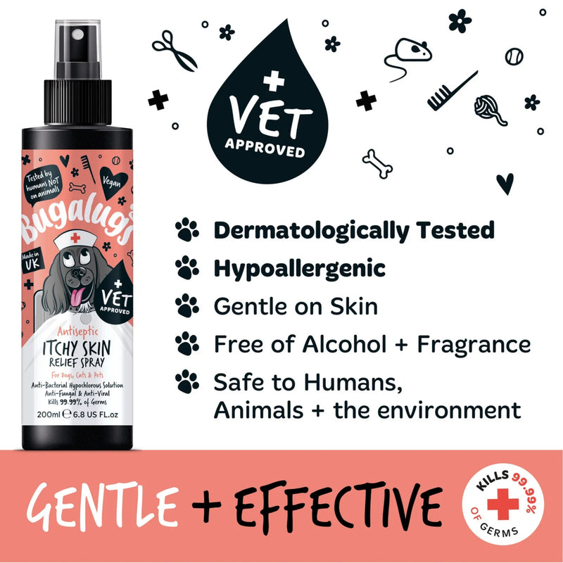 Load image into Gallery viewer, Bugalugs Antiseptic Itchy Skin Relief Spray – For Dogs, Cats &amp; Pets
