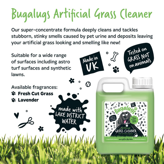 Bugalugs Artificial Grass Cleaner 1 Litre – Cut Grass Scent for Pet Areas