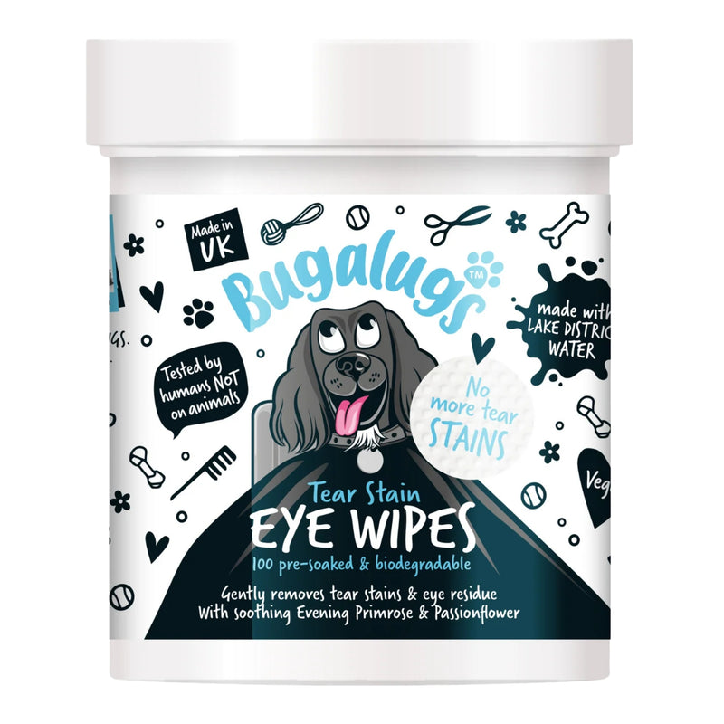 Load image into Gallery viewer, Bugalugs 100 Pre-Soaked Tear Stain Pads gentle eye cleaning pads for dogs

