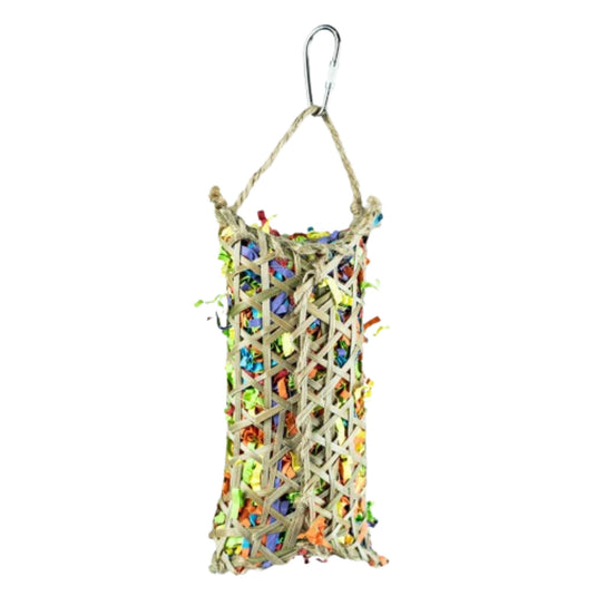 Back Zoo Nature Parakeet Woven Bamboo Pouch Small natural bird cage accessory