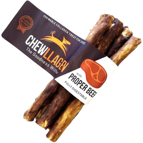 Chewllagen Beef Mini Roll 5 Pack – Rawhide-Free Beef Flavoured Dog Chews for Small Breeds