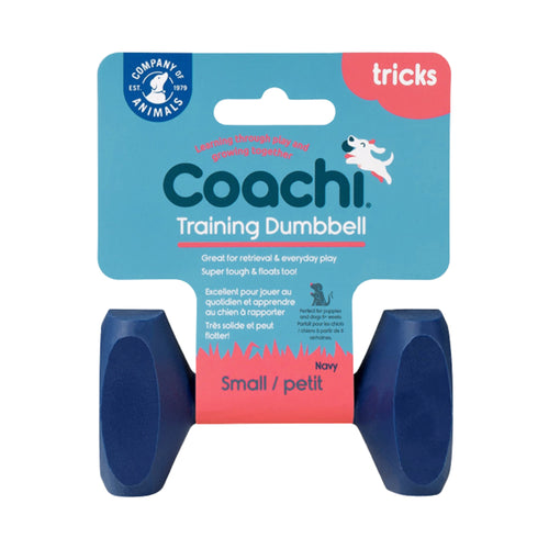 Coachi Training Dumbbell Navy Small – Durable Dog Retrieval Toy for Small Breeds

