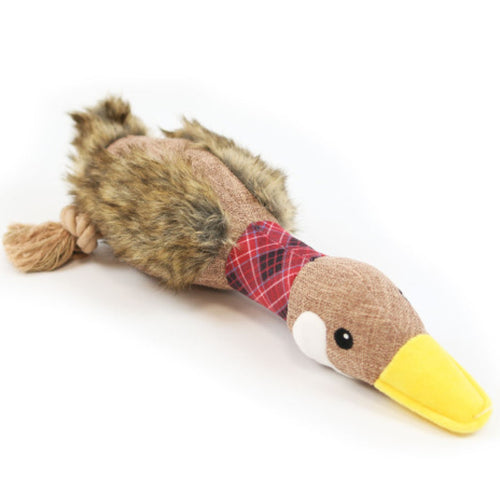 Festive Goose Red Dog Toy – soft plush red goose squeaky Christmas toy for dogs