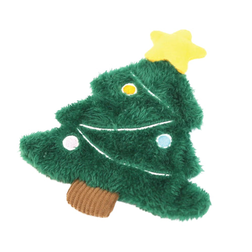 Christmas Tree Unstuffed Crinkle Dog Toy for festive play