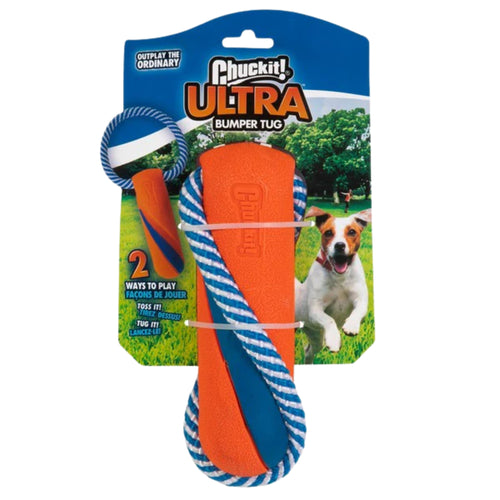 Chuckit! Ultra Bumper Tug Dog Toy – Durable Fetch and Tug Toy for Dogs