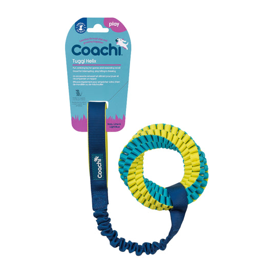 Coachi Tuggi Helix navy interactive tug and fetch toy for dogs