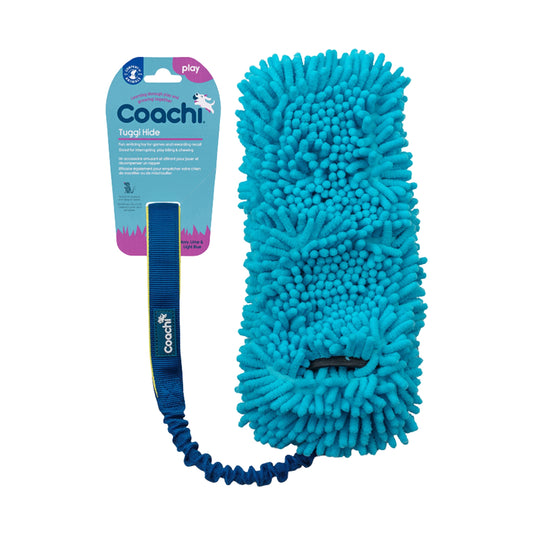 Coachi Tuggi Hide navy lime blue interactive toy for dogs