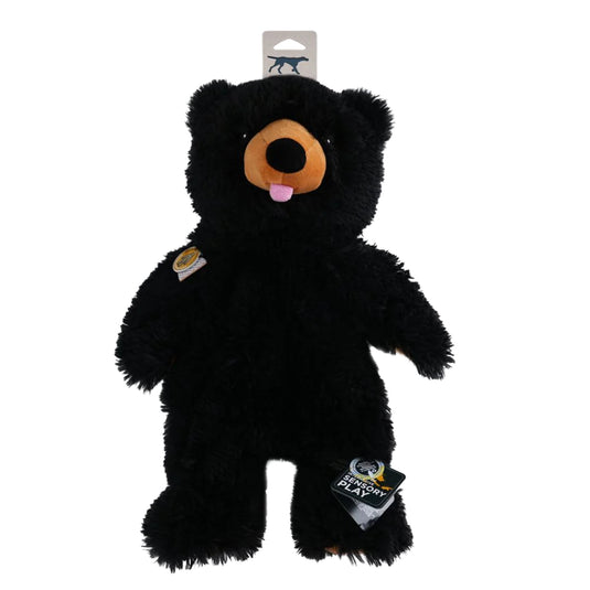 Tall Tails Stuffless Black Bear dog toy stuffing free plush dog toy