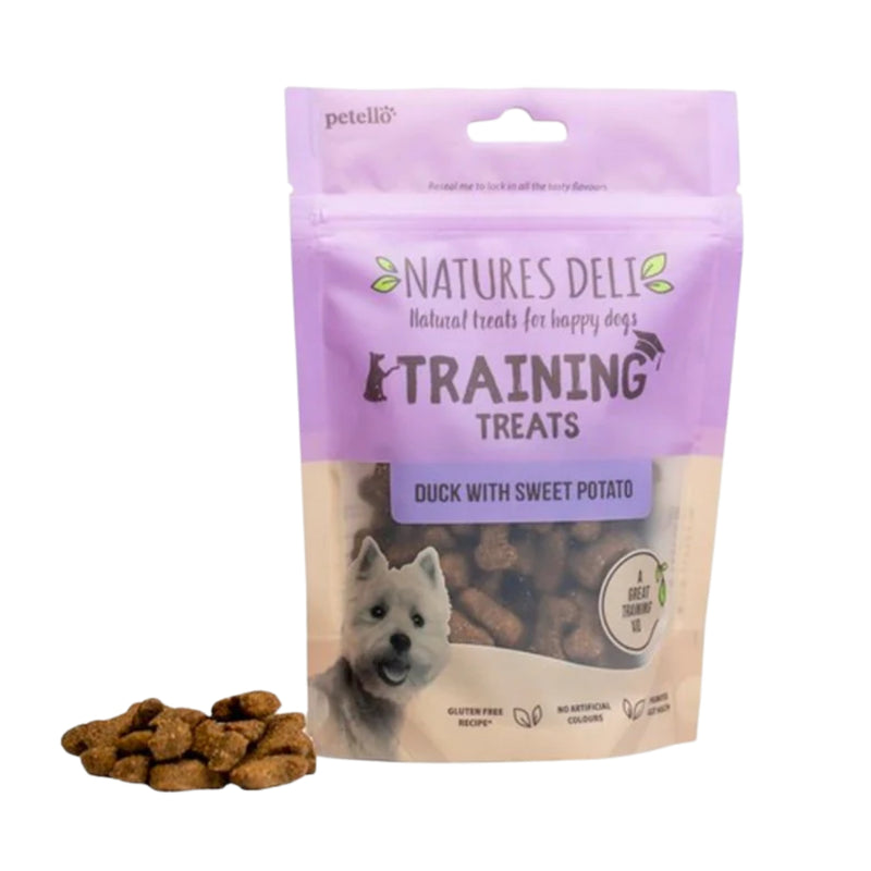 Load image into Gallery viewer, Natures Deli Duck with Sweet Potato Puppy Training Treats 100g

