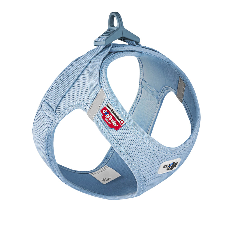 Load image into Gallery viewer, Curli Clasp Air-Mesh Harness in SkyBlue – a stylish, breathable, and adjustable dog harness for a secure and comfortable fit.
