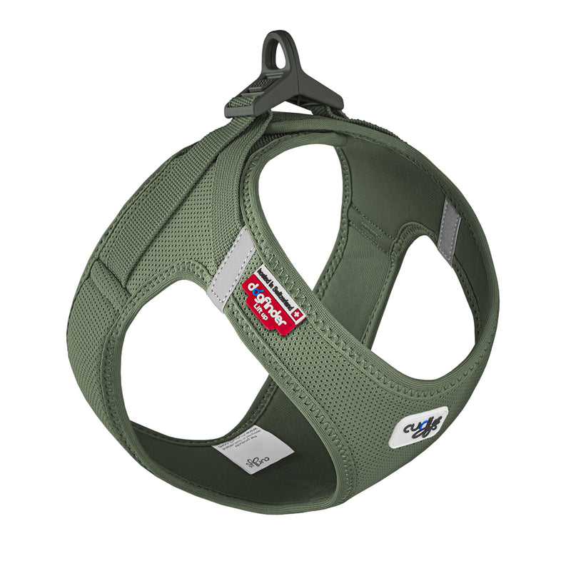 Load image into Gallery viewer, Curli Clasp Air-Mesh Harness in Moss – a fresh, comfortable, and adjustable harness perfect for everyday walks.
